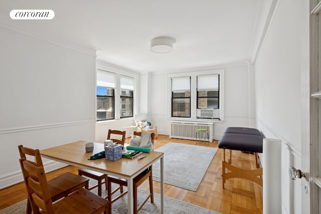 875 W End Ave Unit 12E, New York City, NY 10025 - dining room featuring radiator heating unit and cooling unit