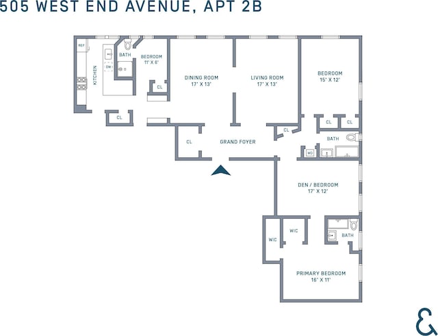 505 W End Ave Unit 2-B, New York City, NY 10024 - floor plan / room layout