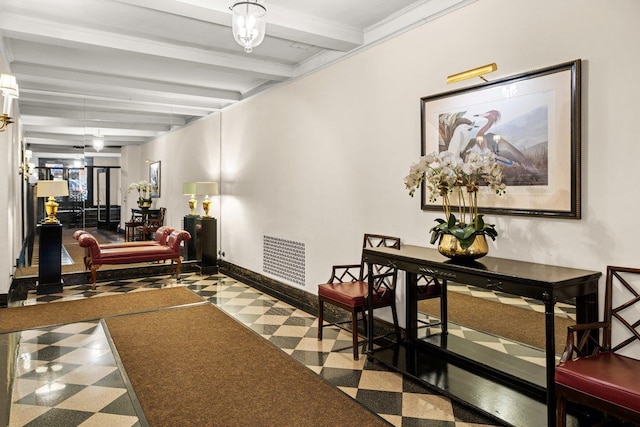 building lobby with visible vents