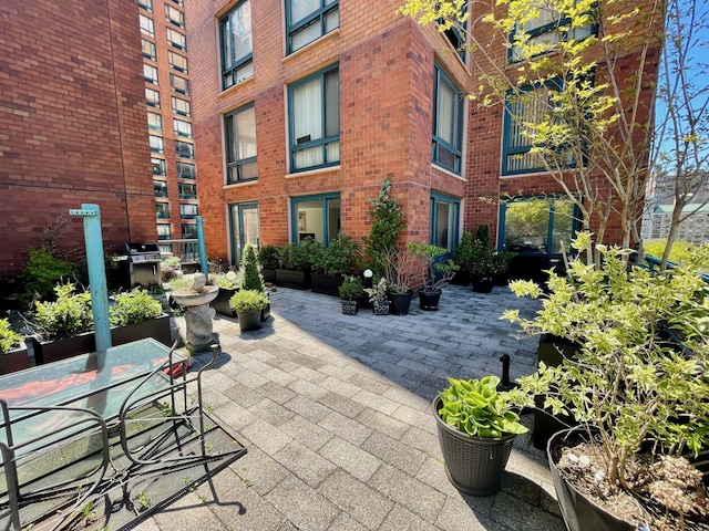 view of patio featuring area for grilling