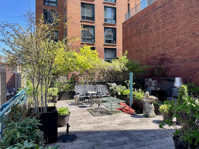 view of patio with outdoor dining area