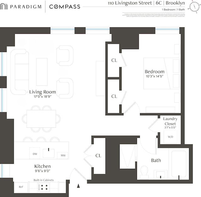 110 Livingston St Unit 6C, New York City, NY 11201 - view of room layout
