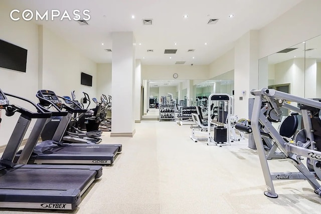 110 Livingston St Unit 6C, New York City, NY 11201 - exercise room with recessed lighting