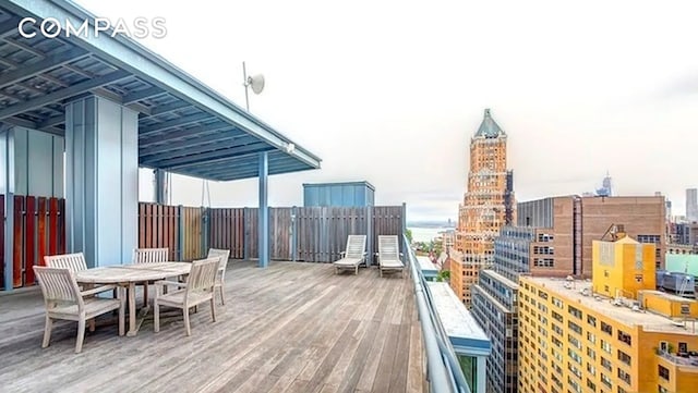 110 Livingston St Unit 6C, New York City, NY 11201 - wooden terrace with outdoor dining area