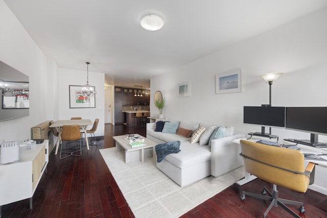 60 E 8th St Unit 11D, New York City, NY 10003 - living area with a chandelier and wood finished floors