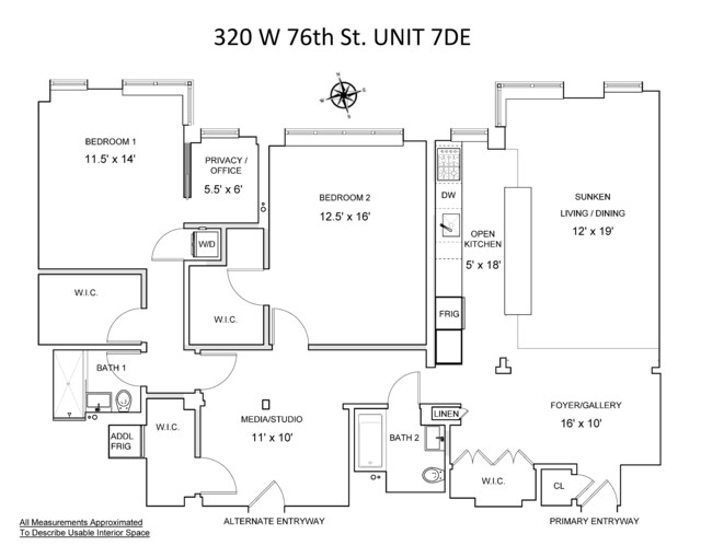 320 W 76th St Unit 7De, New York City, NY 10023 - room layout