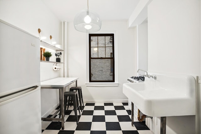 dining room with dark floors