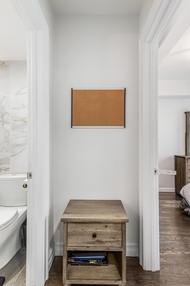 45 Tudor City Pl Unit 507, New York City, NY 10017 - hallway with baseboards and wood finished floors