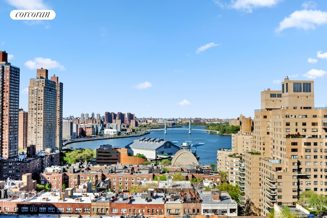 property view of water featuring a view of city