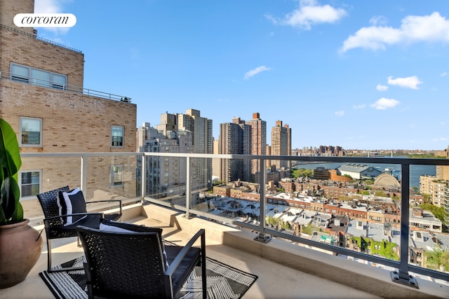 balcony featuring a view of city