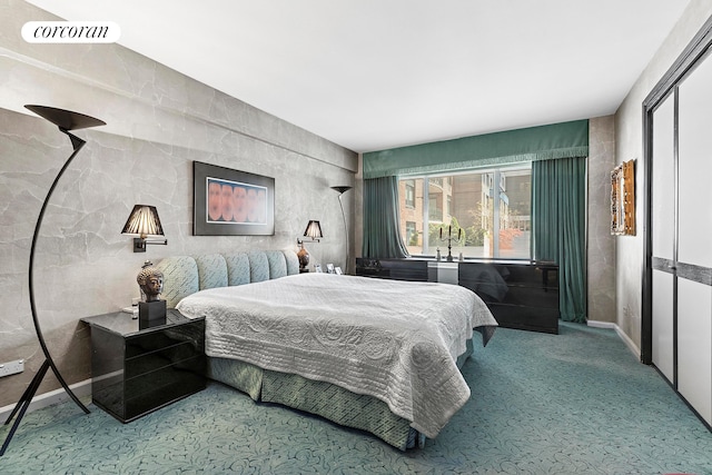 200 E 57th St Unit 14F, New York City, NY 10022 - bedroom with carpet flooring and baseboards