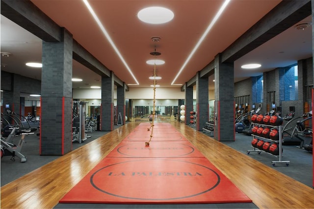 60 Riverside Blvd Unit 1502, New York City, NY 10069 - gym featuring decorative columns