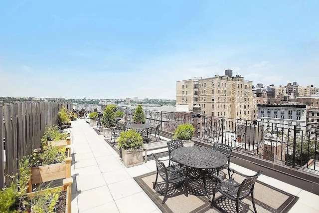 balcony with a city view