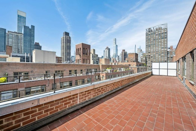 balcony featuring a view of city