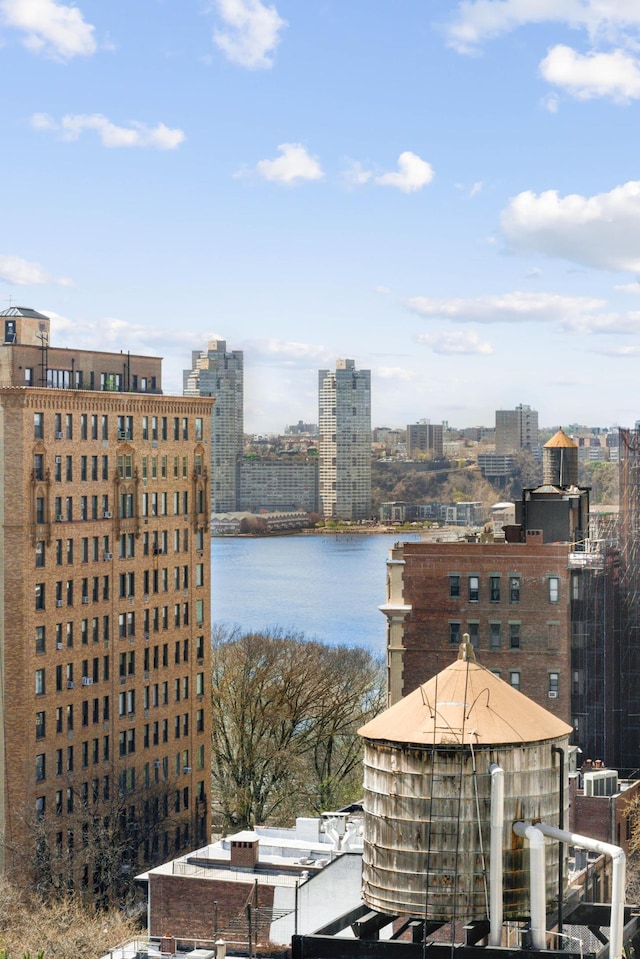 property view of water featuring a view of city