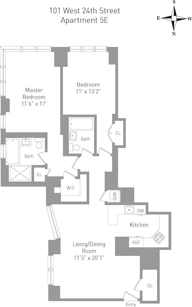 101 W 24th St Unit 5E, New York City, NY 10011 - room layout