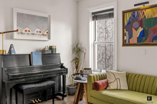 sitting room featuring wood finished floors
