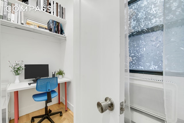 office with wood finished floors