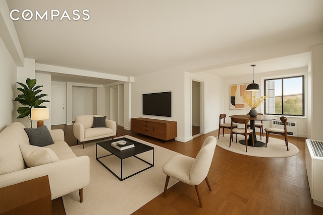 1025 5th Ave Unit 7As, New York City, NY 10028 - living room with radiator and baseboards