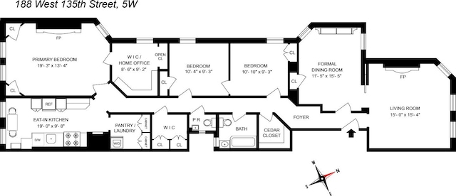 188 W 135th St Unit 5W, New York City, NY 10030 - floor plan / room layout