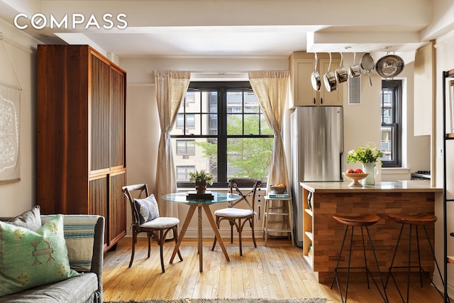 interior space featuring light wood finished floors