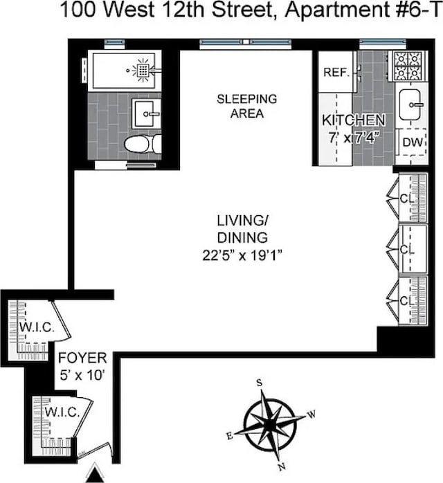 100 W 12th St Unit 6T, New York City, NY 10011 - room layout
