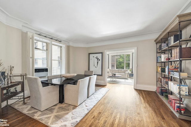 180 Riverside Dr Unit 3E, New York City, NY 10024 - dining room featuring wood finished floors and ornamental molding