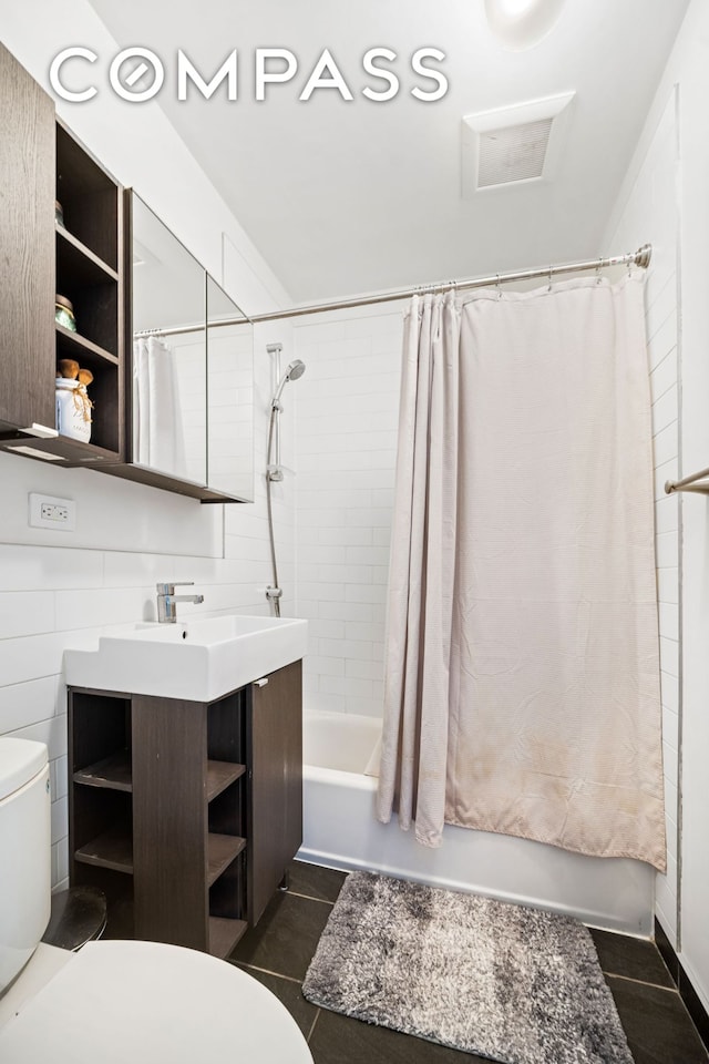 65 Jackson St, New York City, NY 11211 - full bathroom with vanity and shower / bath combination with curtain