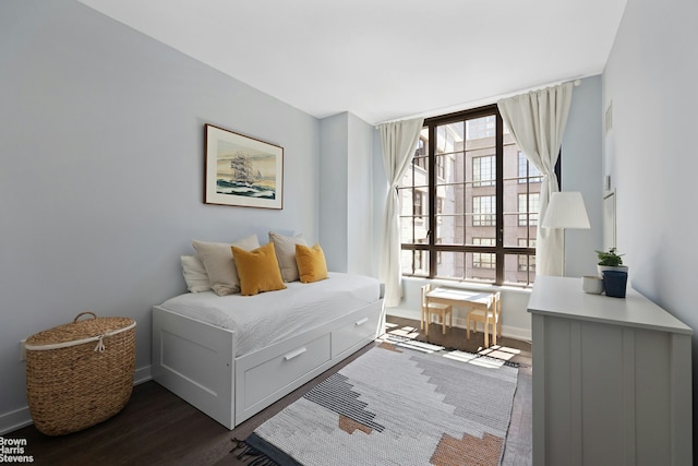 205 Water St Unit 6K, New York City, NY 11201 - bedroom featuring dark wood finished floors and baseboards