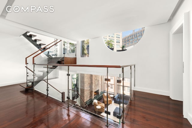 11 Vestry St Ph, Ph, New York City, NY 10013 - stairs with wood finished floors, baseboards, and a premium fireplace