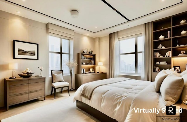 212 E 48th St Unit 5-C, New York City, NY 10017 - bedroom with light wood finished floors and recessed lighting