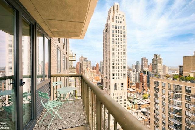 balcony with a city view