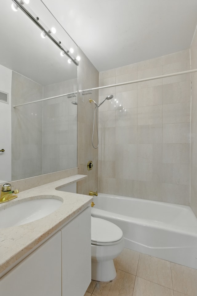 222 Riverside Dr Unit 5A, New York City, NY 10025 - full bathroom featuring tile patterned floors, vanity, toilet, and shower / washtub combination