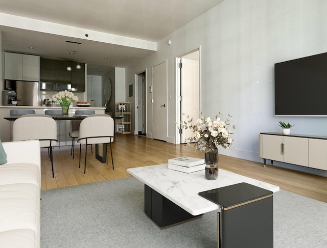 2-26 50th Ave Unit 7-F, New York City, NY 11101 - living area with light wood finished floors and baseboards