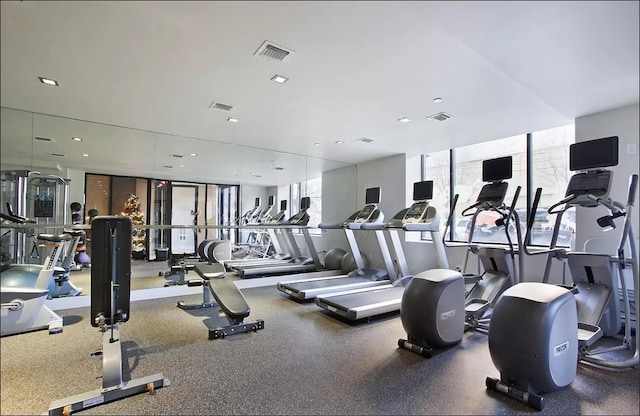 2-26 50th Ave Unit 7-F, New York City, NY 11101 - gym with recessed lighting