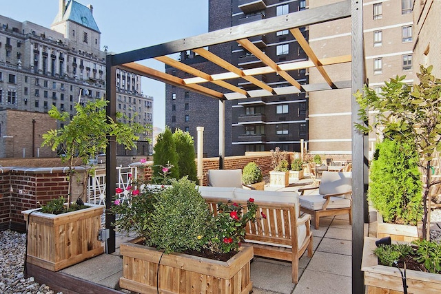view of property's community with a pergola