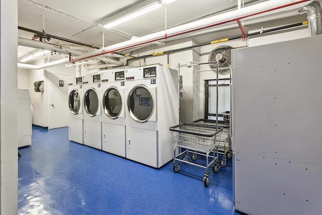 3117 Broadway Unit 1, New York City, NY 10027 - community laundry room featuring washer and dryer