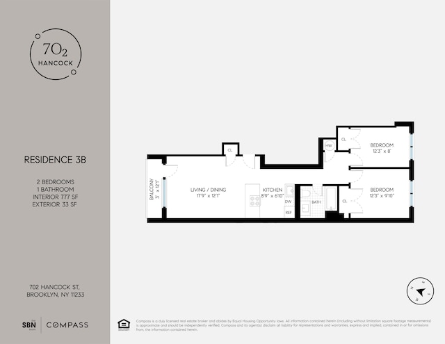 702 Hancock St Unit 3B, New York City, NY 11233 - home floor plan