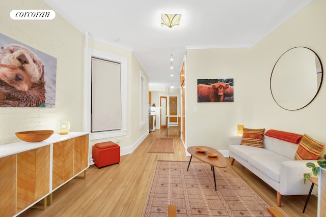 330 W 17th St Unit 2E, New York City, NY 10011 - living area with ornamental molding and light wood finished floors