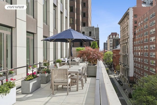 balcony with a view of city