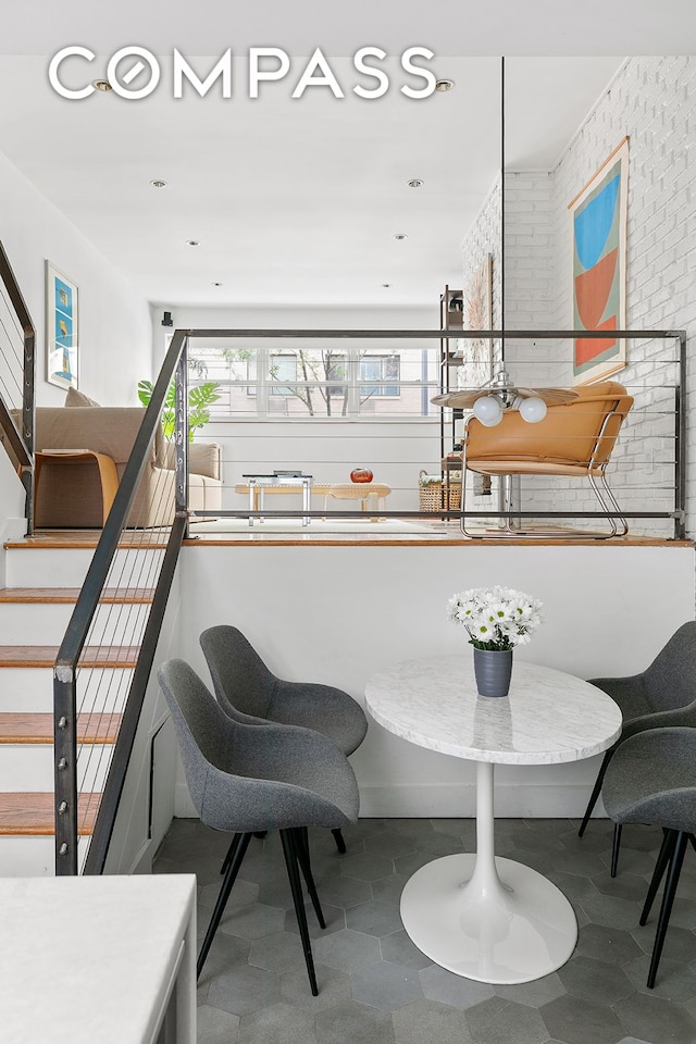 49 E 12th St Unit 2C, New York City, NY 10003 - dining room with stairs