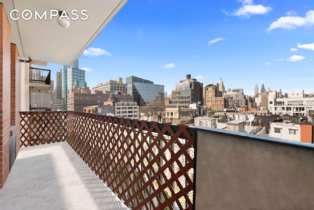 balcony with a view of skyline