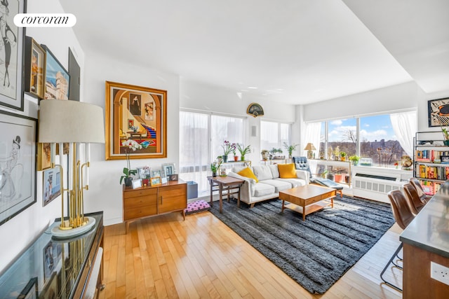living area featuring hardwood / wood-style flooring