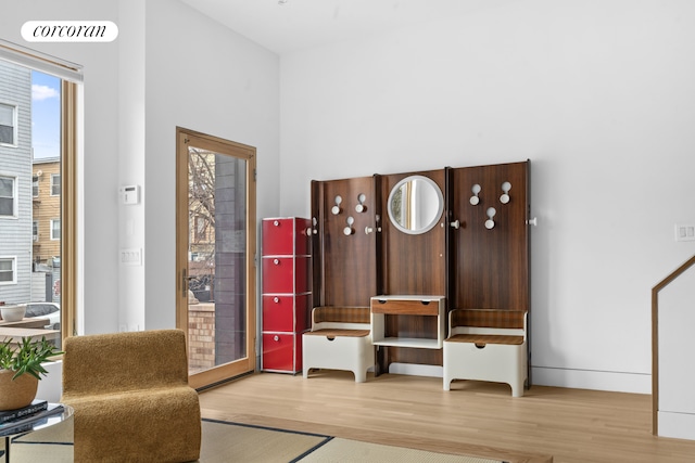 interior space with wood finished floors