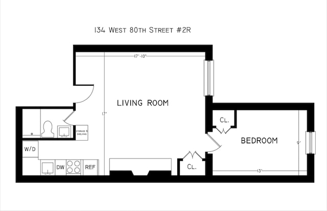 134 W 80th St Unit 2R, New York City, NY 10024 - room layout