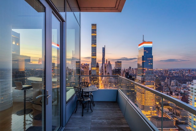 balcony with a view of city