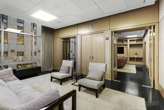 18 W 48th St Phd, Phd, New York City, NY 10036 - interior space with wood walls and wood finished floors