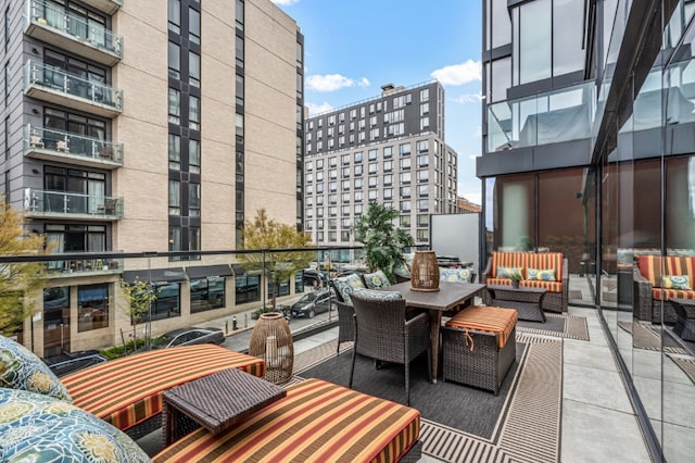 view of patio featuring an outdoor living space
