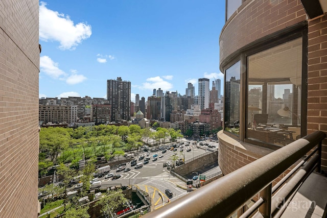 balcony with a city view