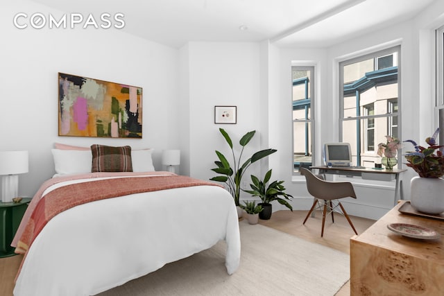 1370 Dean St Unit B, New York City, NY 11216 - bedroom featuring an office area and wood finished floors